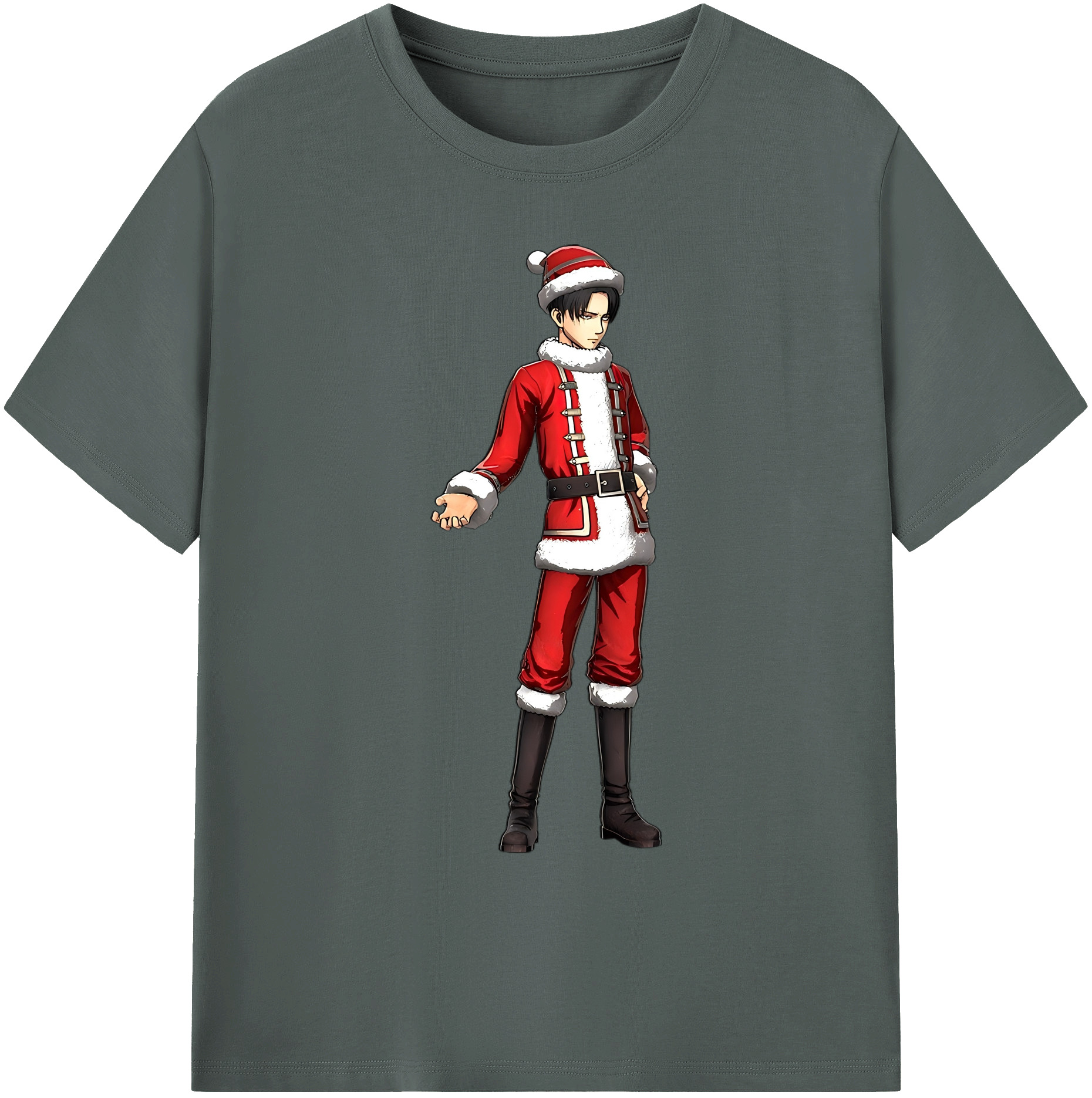 （画像用） 進撃の巨人 リヴァイ·アッカーマン Attack on Titan Levi Ackerman 綿100％ メンズ半袖Tシャツ｜肌触りやわらか＆通気性